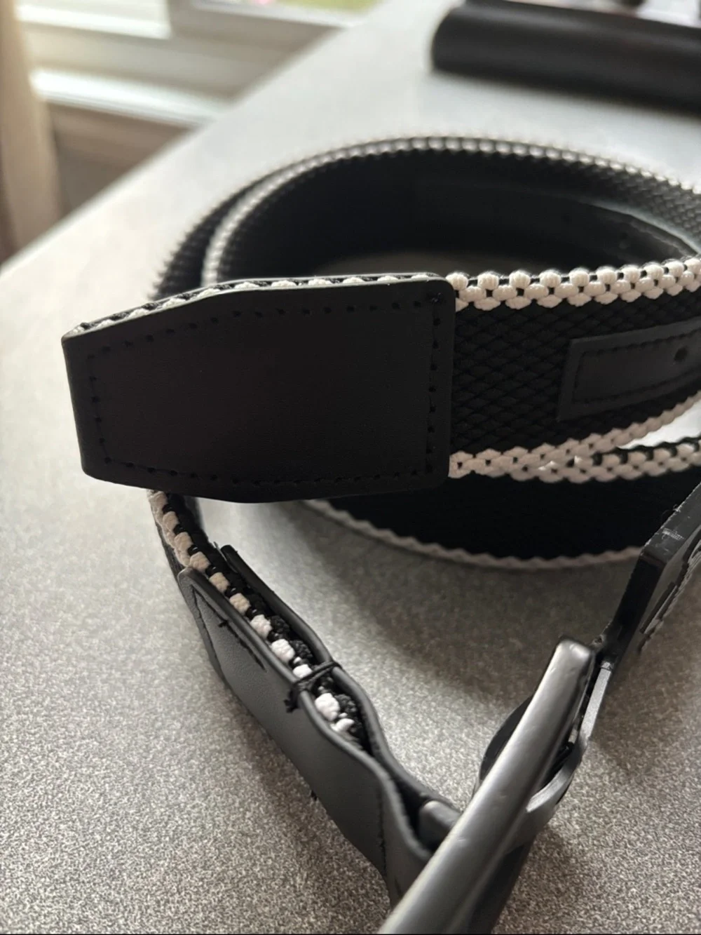 Callaway Golf Striped Stretch Belt Black White Size S/M
